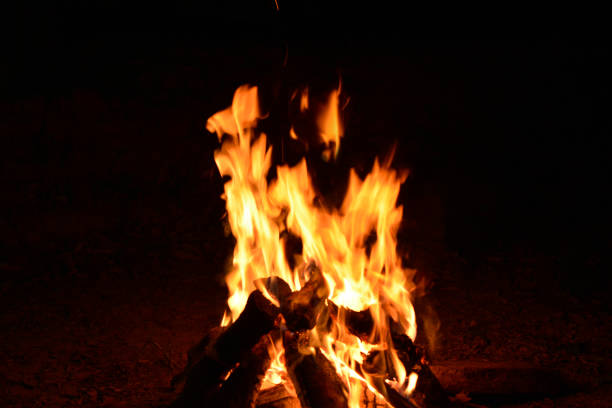 istock The yellow fire is a burning bonfire, a blazing firewood. 1456929904