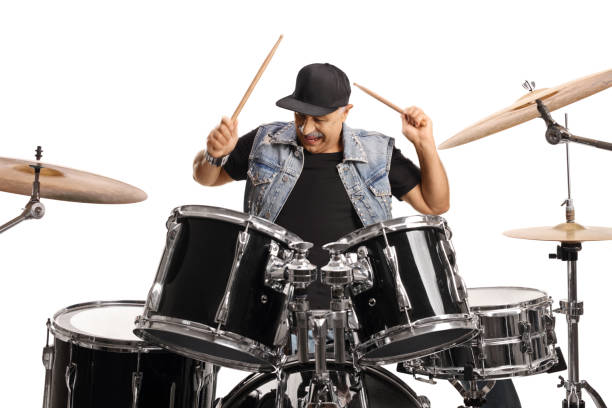 istock Mature male musician playing drums 1456937313