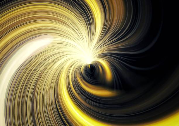 Abstract background with swirling golden glowing light in science concept