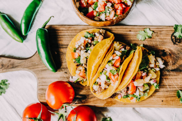 istock Carne Asada taco's on a cutting board 1456941602