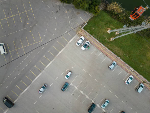 istock aerial view cable car, mountain and parking lot 1456941814