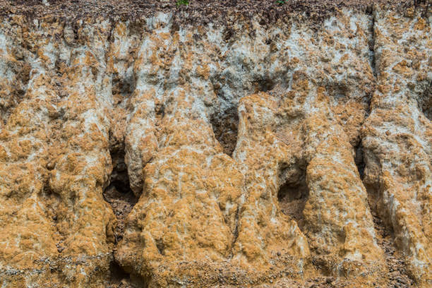 Background of beautiful soil layers in Thai, Thailand.