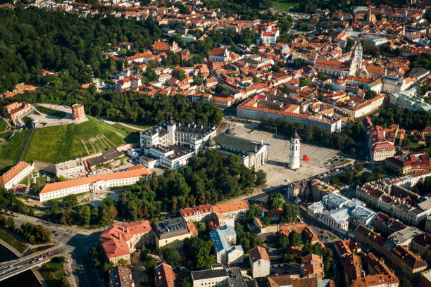 Aerial view of Vilnius old town, Lithuania.