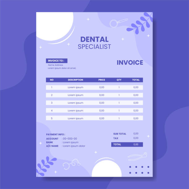 istock Dental Care and Clinic Invoice Flat Cartoon Hand Drawn Templates Illustration 1456943290
