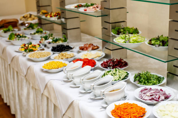 istock Snacks and canapes on event catering. 1456943491