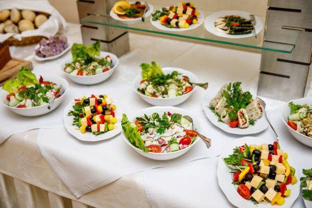 istock Snacks and canapes on event catering. 1456943525