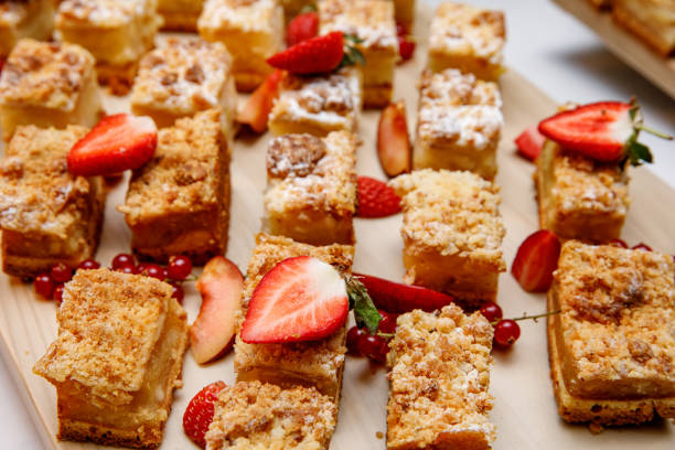 istock Apple crumble small pies with strawberries and red cranberries. 1456944067