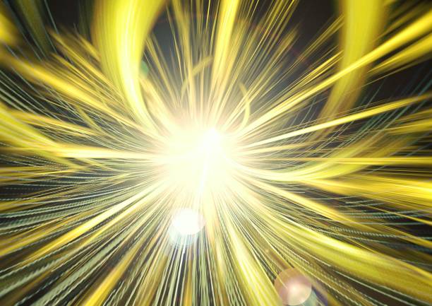 istock Abstract background of golden glowing radial rays 1456949112