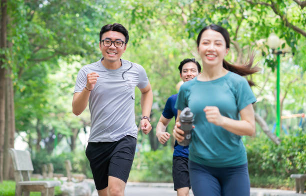 istock Photo of group Asian people doing exercise 1456949763
