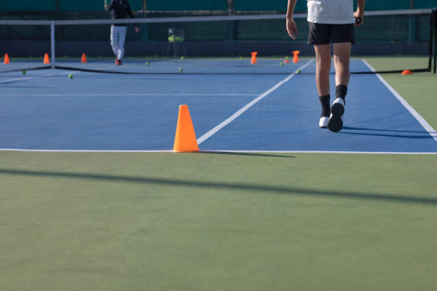 istock Walking on the tennis court 1456951499