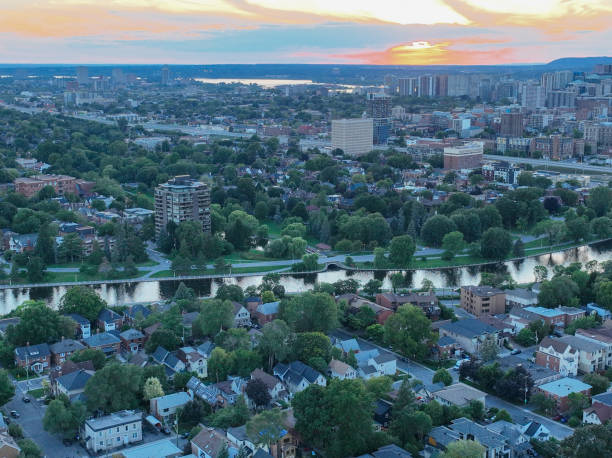 istock Sunrise over Rideau River，Ottawa Canada 1456963325