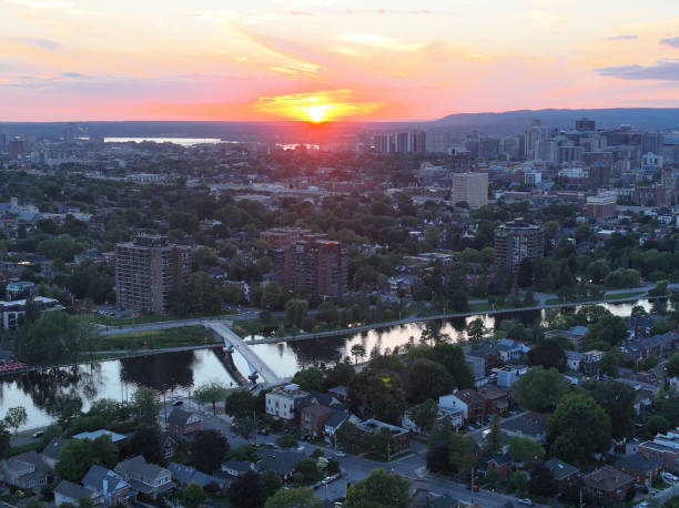 istock Sunrise over Rideau River，Ottawa Canada 1456963342