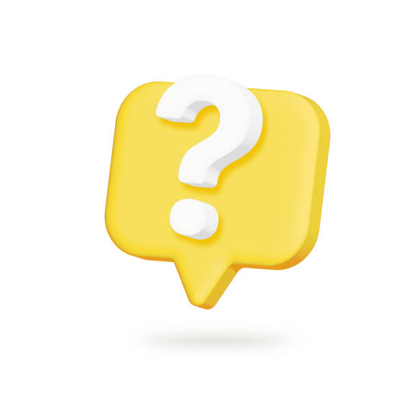 istock Yellow 3D question mark icon sign or ask FAQ and QA answer solution information. 3d faq icon vector rendering illustration. 1456964135