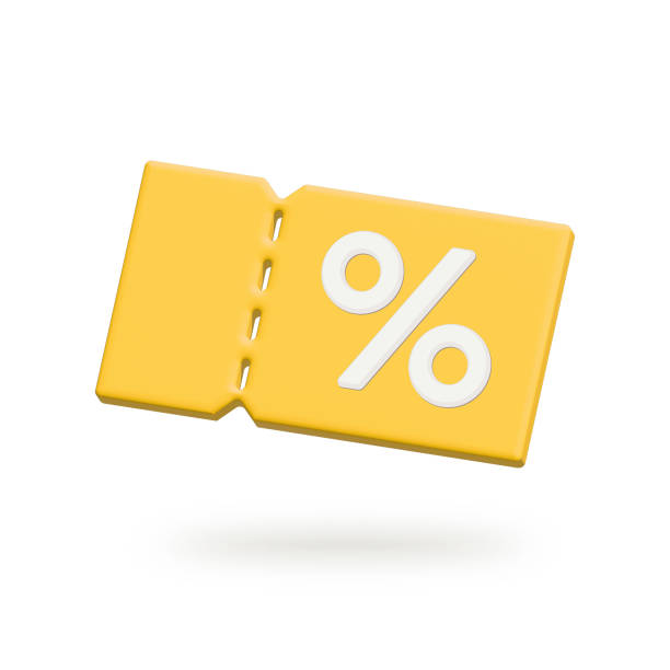 istock Yellow online shopping tag percent 3d render. 1456964292