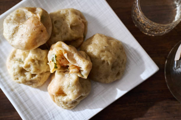 istock Chinese homemade Baozi, stuffed with shrimp 1456972675