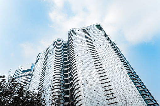 Modern Urban Architecture in Chengdu in Sunny Days