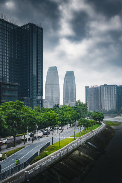 istock Modern Urban Architecture in Chengdu in Sunny Days 1456972778