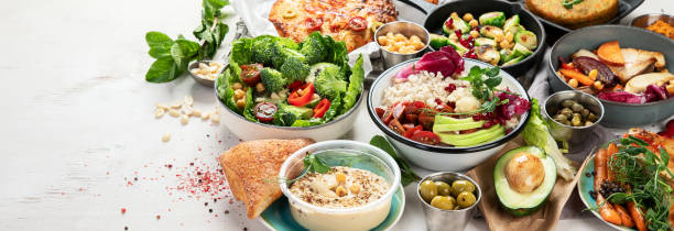 istock Vegetarian and various vegan dishes 1456977963