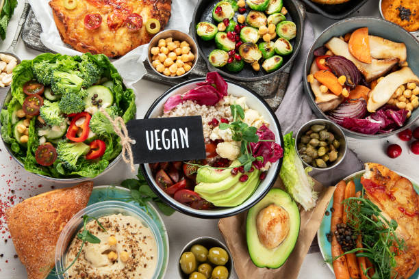 istock Vegetarian and various vegan dishes 1456977979
