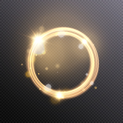 Bright neon luminous ring. Bright glowing neon frame made of bright glowing rays. vector png