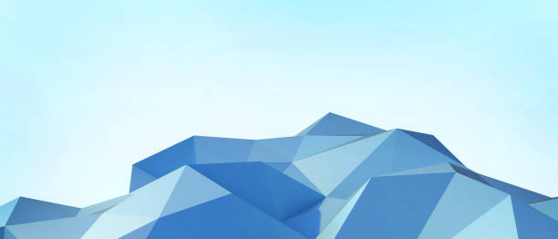 istock Abstract Background. Futuristic Metaverse and 3D Low poly mountain Digital technology for Business Development concept on Blue background. copy space, digital, banner, website -3d Rendering 1456983359