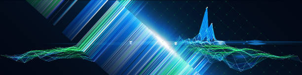 istock Abstract  background polygonal grid with color blurred lines. Presentation concept of glow algorithms data grid. Big Data.  Banner for business, science and technology. 1456983426