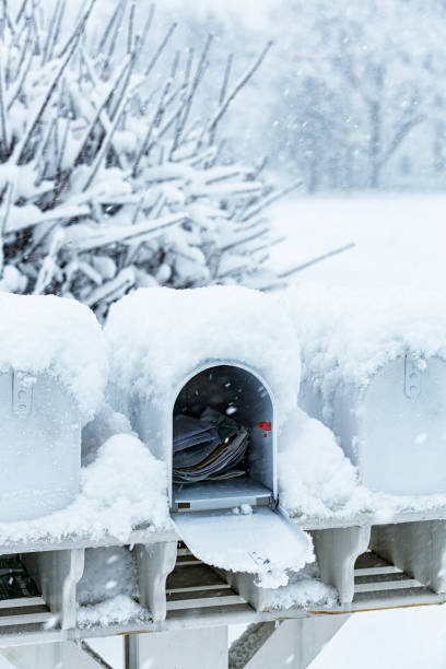 istock One Open Blizzard Snow Storm RFD Roadside Mailbox 1456991327