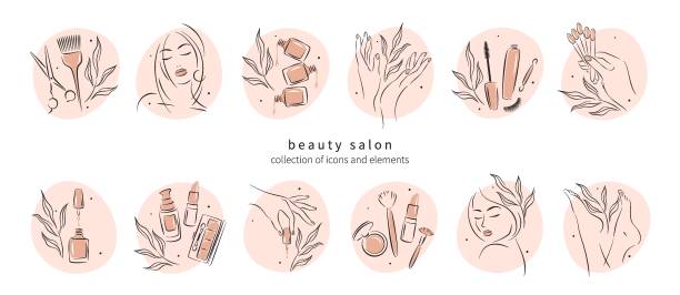 ilustrações de stock, clip art, desenhos animados e ícones de beauty salon new collection 019 - toenail hair salon cosmetics make up