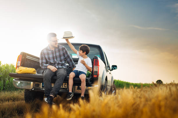 istock father and son outdoor on filed 1456994565