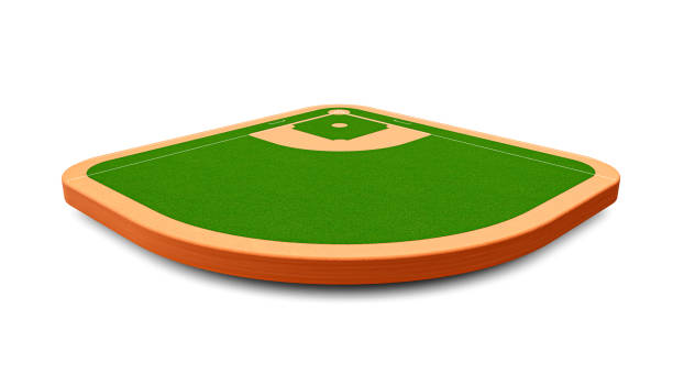 baseball field. grand baseball stadium field isometric 3d illustration - baseball base baseball diamond field imagens e fotografias de stock