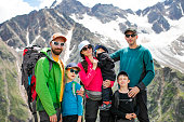 Group of tourist at the mountains