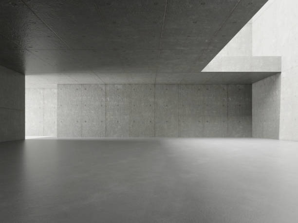 istock 3d render of empty concrete room with natural light. 1457001804
