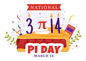 istock World Pi Day Illustration with Mathematical Constants, Greek Letters or Baked Sweet Pie for Landing Page in Hand Drawn Cartoon Symbol Templates 1457005571