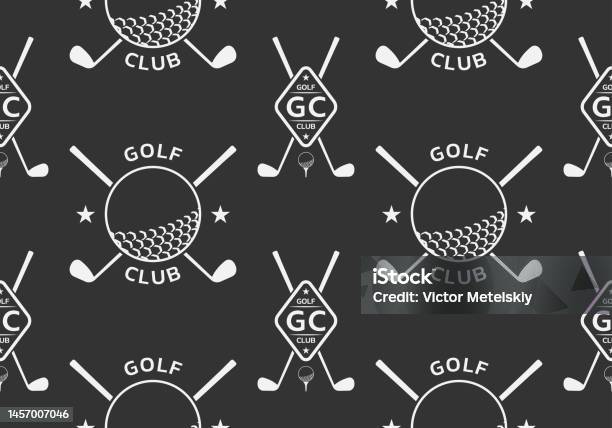 Golf Pattern. Sign Golf Seamless Pattern Or Background With Crossed Golf Clubs And Ball On ...