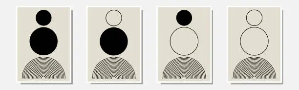 Vector illustration of Set of abstract creative minimalist artistic composition