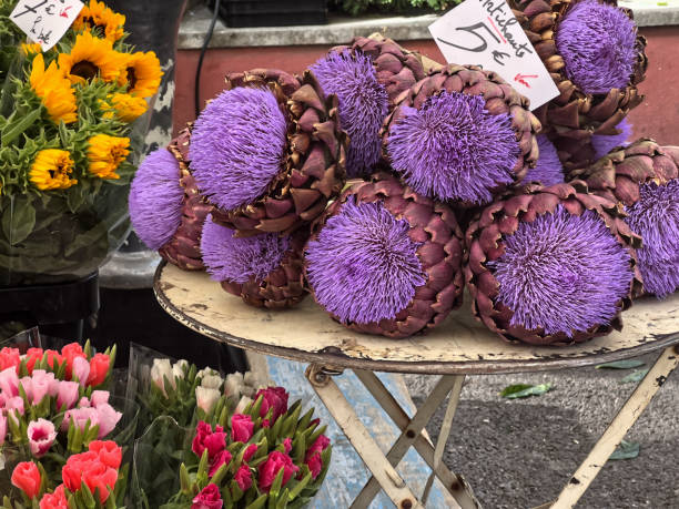 artichokes on a table