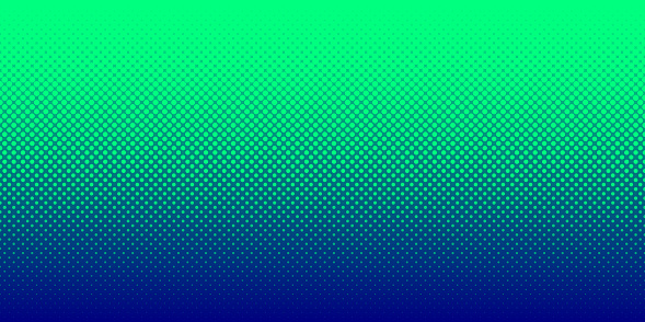 Modern and trendy background. Halftone design with a lot of dots and beautiful color gradient. This illustration can be used for your design, with space for your text (colors used: Green, Blue). Vector Illustration (EPS file, well layered and grouped), wide format (2:1). Easy to edit, manipulate, resize or colorize. Vector and Jpeg file of different sizes.