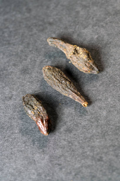 istock chinese medicine Chinese olive on black background 1457021178