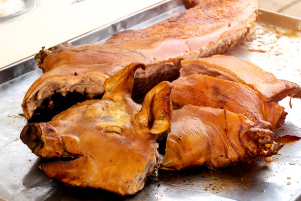 barbecued suckling pig or Roasted suckling pig