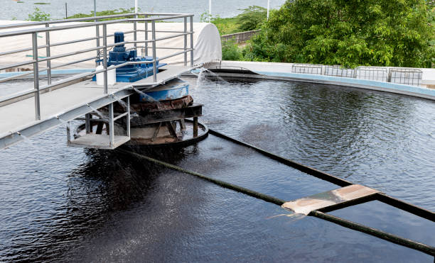istock Waste water treatment ponds from industrial plants 1457023477