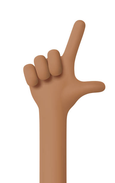 istock African American hand. Hand gesture number Two. Counting with fingers. Thumb and forefinger are unclenched. Gesture in 3D cartoon style isolated on white background. 3d vector illustration 1457030873