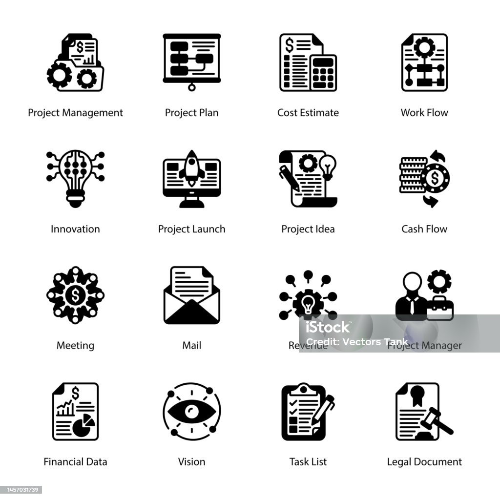 Project Management Project Plan Cost Estimate Work Flow Meeting Mail ...