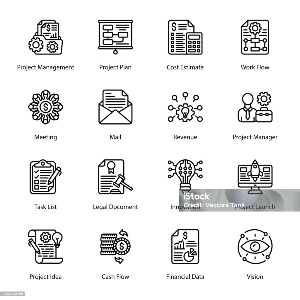 Project Management Project Plan Cost Estimate Work Flow Meeting Mail ...