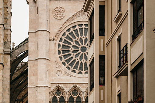 The Rosette of Leon Cathedral in Spain