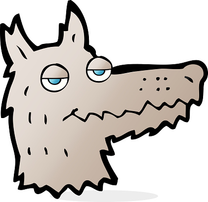 Cartoon Smug Wolf Face Clipart Images