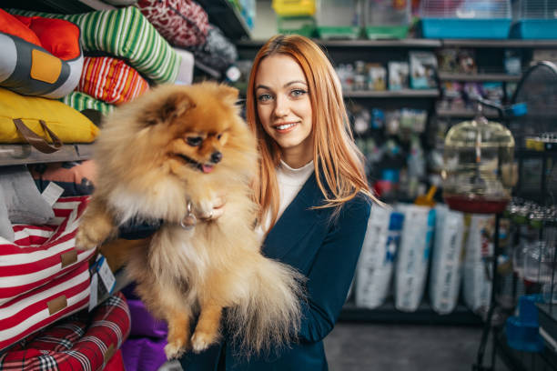 istock Woman in pet shop 1457039053