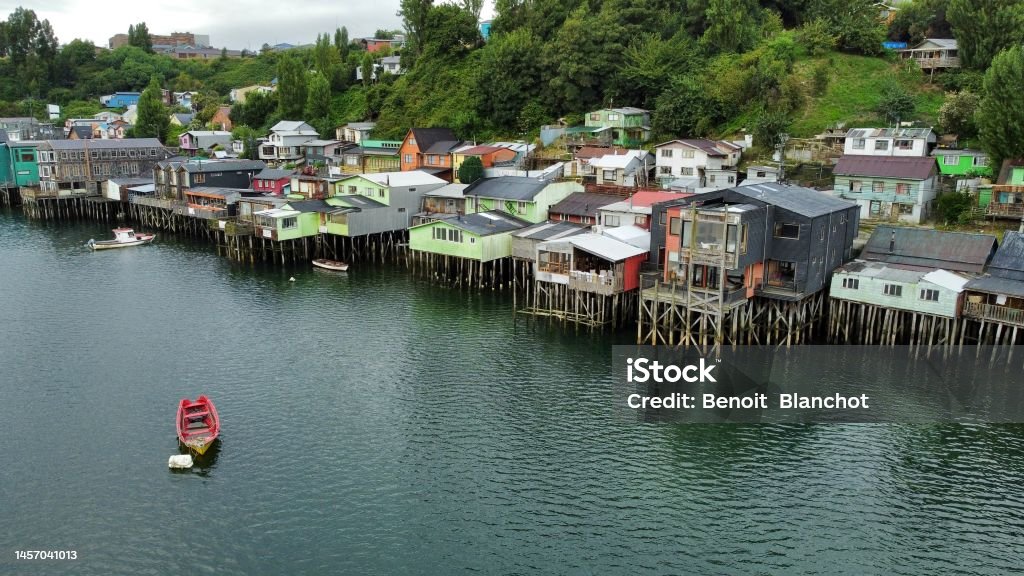 The city of Castro in Chiloe The city of Castro in Chiloe in Chile Castro - Chiloé Island Stock Photo