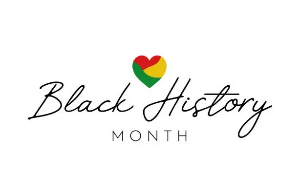 Vector illustration of Black History Month lettering card, background. Vector