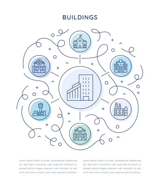 Vector illustration of Building Six Steps Infographic Template