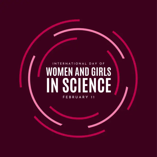 Vector illustration of International Day of Women and Girls in Science poster, February 11. Vector